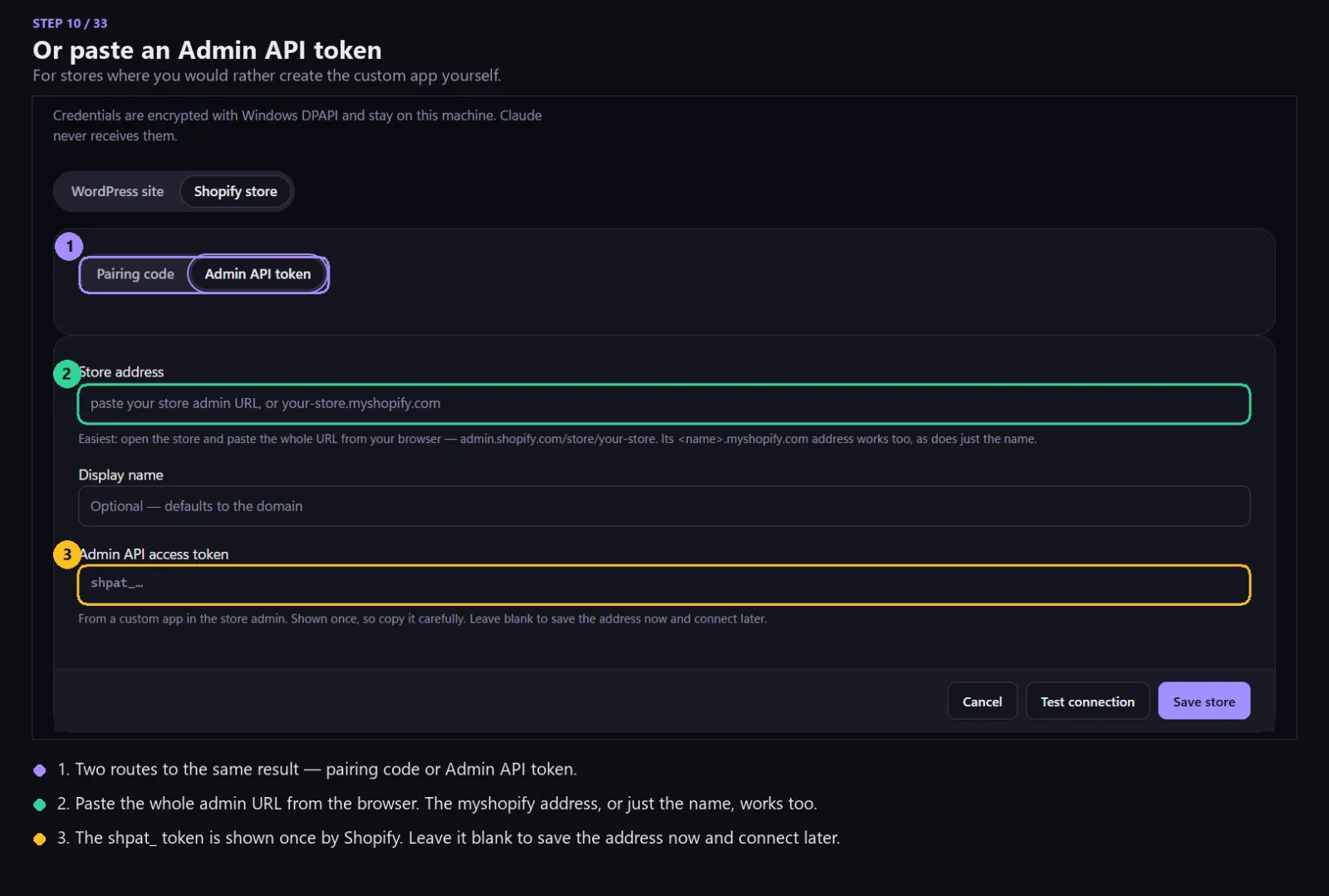 The alternative Shopify route, using an admin API token.